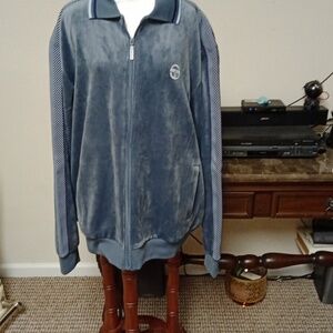 Blue Velour Track Jacket